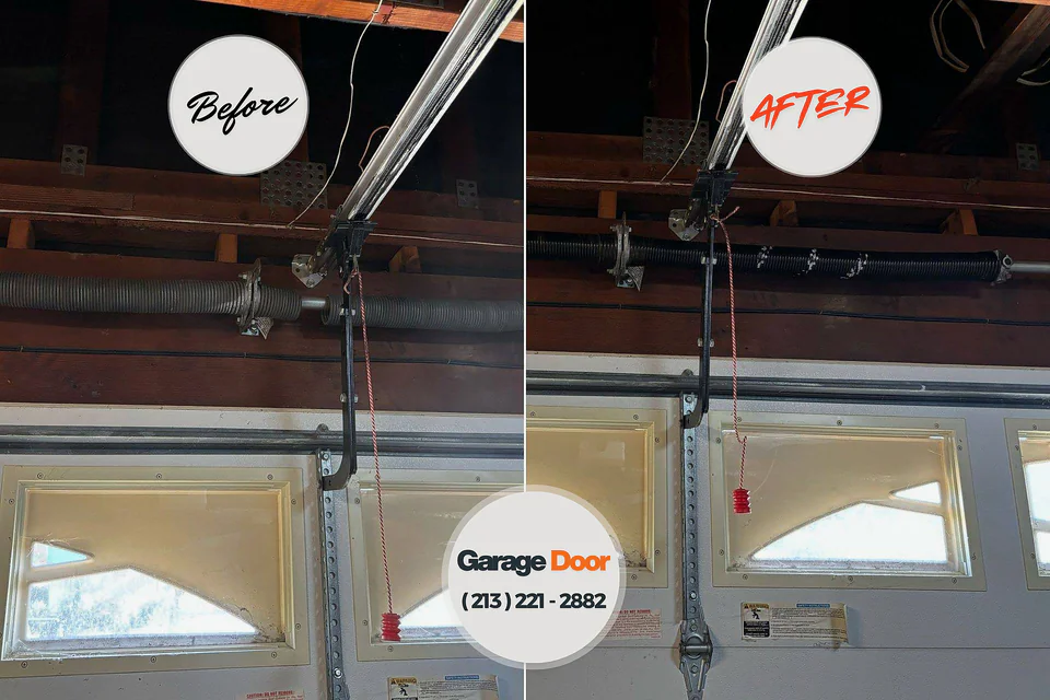 Before and after: garage door repair Valencia, NM